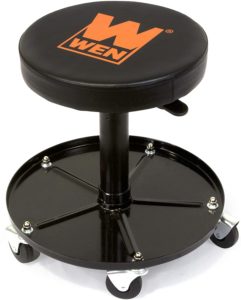 WEN 73012 Pneumatic Rolling Mechanics Stool with Wheels