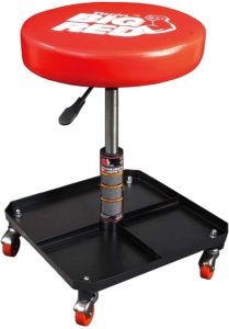 WEN 73012 Pneumatic Rolling Mechanics Stool with Wheels