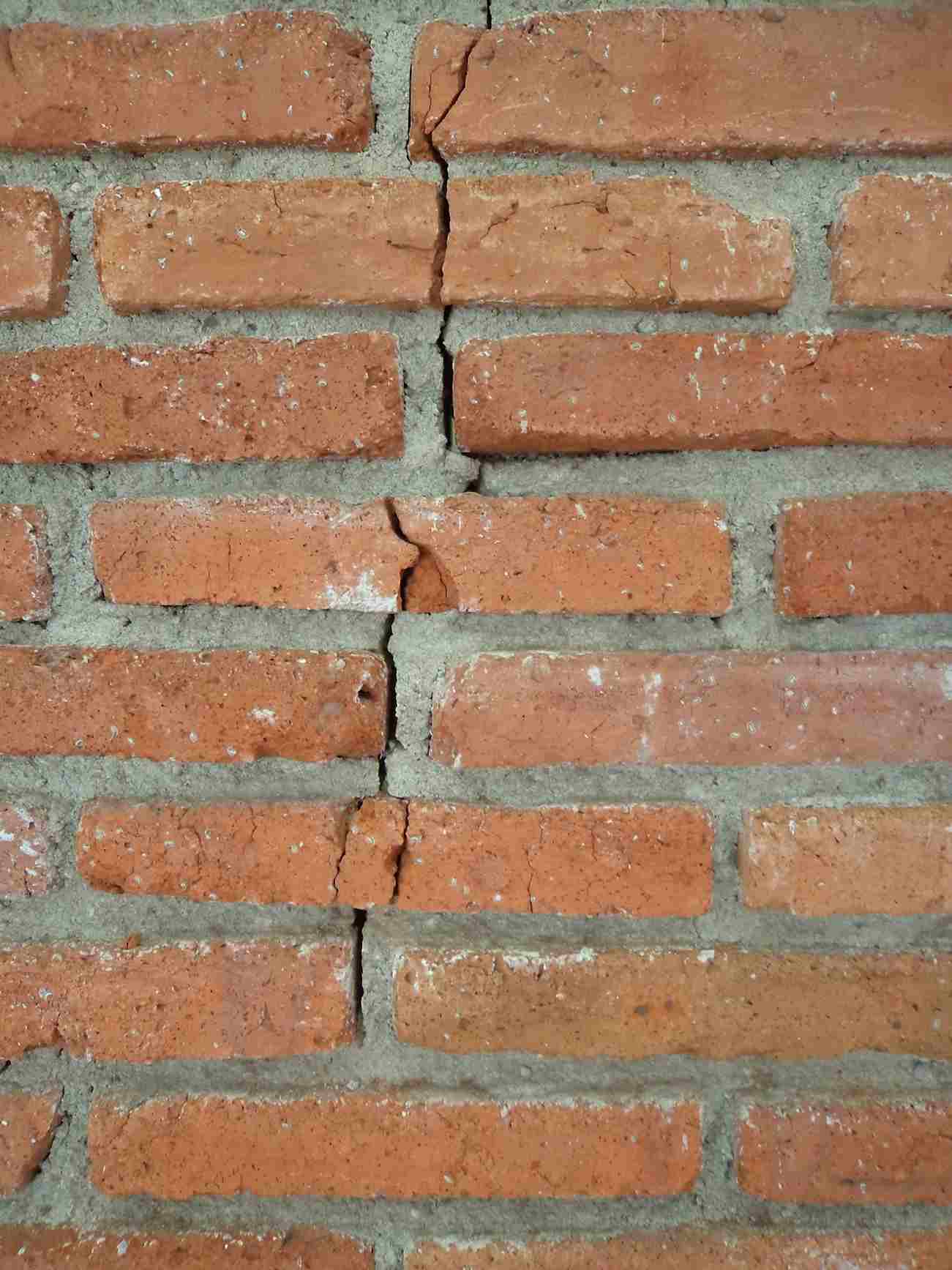 Brick wall crack