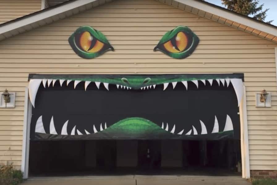 Monster house garage decoration idea